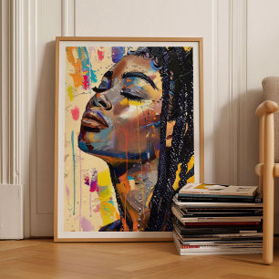 Poster  Mulher Eclética Pintura Pop Art Grande Arte de Pa