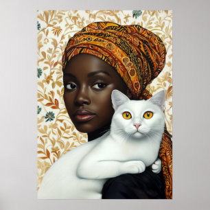 Poster Mulher Elegante e Gato