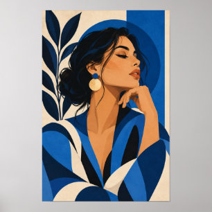 Poster Mulher Elegante em Arte de Parede de Retrato Moder