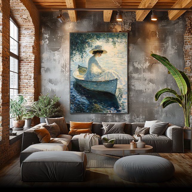 Poster Mulher Elegante em Rowboat no Sunset - Impressioni (Criador carregado)