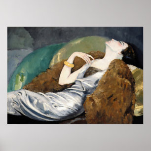 Poster Mulher Elegante relaxando na arte da Vintage Sofa