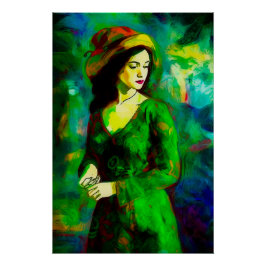 Póster Mulher em Chapéu