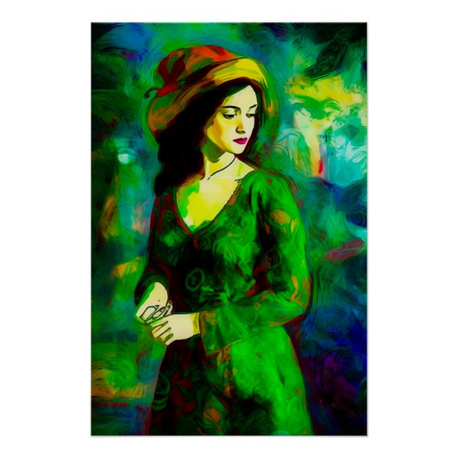 Póster Mulher em Chapéu (Frente)