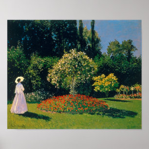 Poster Mulher em jardim, Monet