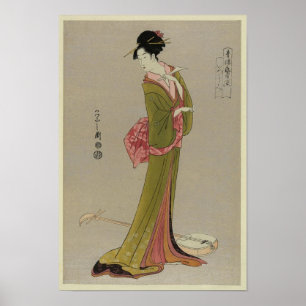 Poster Mulher Em Kimono Japonês Vintage Art