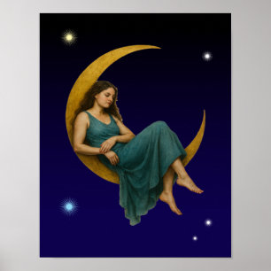 Poster Mulher Em Lua Crescente