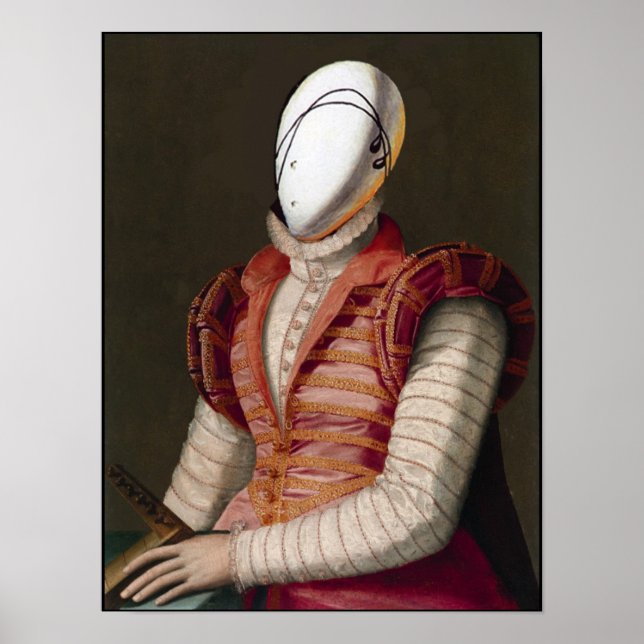 Póster MULHER EM PINK VESTIDO Fashion Figurino Teatral (Frente)