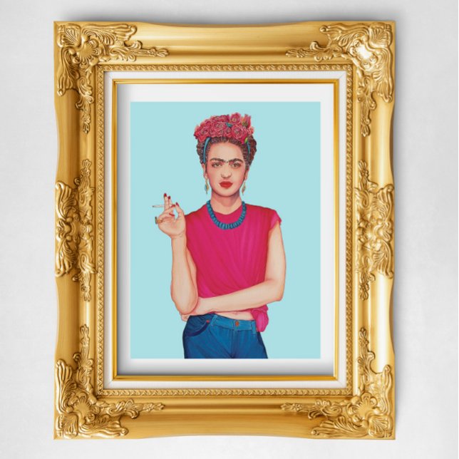 Póster Mulher em pintura a óleo de jeans azul (Criador carregado)
