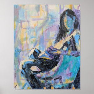 Poster Mulher em pintura de leitura