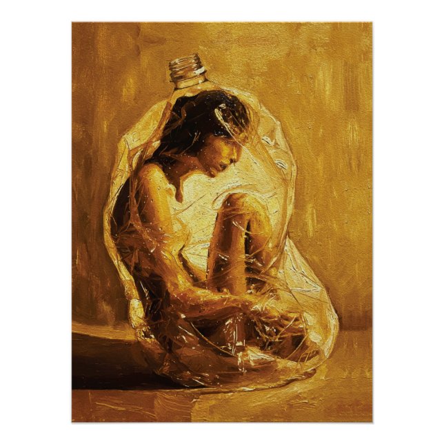 Póster Mulher em Plástico – Pintura a Óleo (Frente)