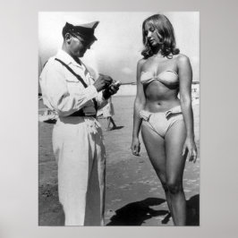 Poster Mulher em um Bikini ganhando bilhete