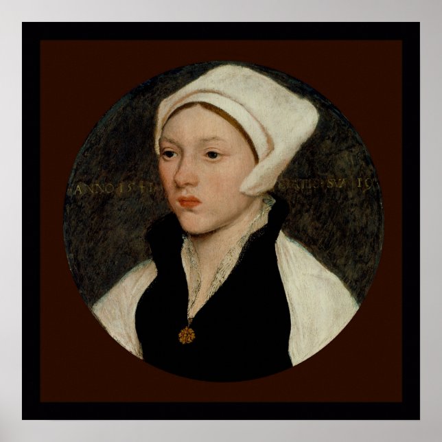 Póster Mulher em um Coif Branco por Holbein Canvas Print (Frente)