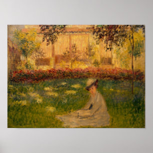 Póster Mulher em um jardim, 1876 de Claude Monet