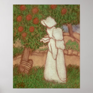Póster Mulher em um vestido branco, 1896