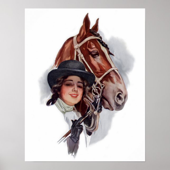 Póster Mulher Equestre (Frente)