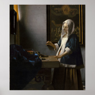 Póster Mulher Equilibra Johannes Vermeer