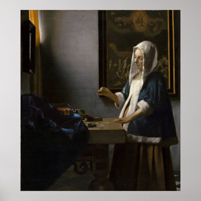 Póster Mulher Equilibra Johannes Vermeer (Frente)