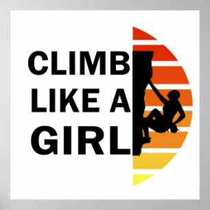 Poster mulher escalada do rock
