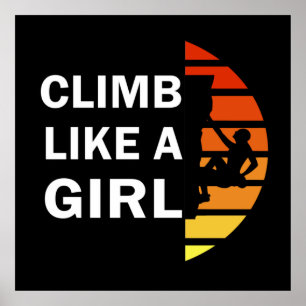 Poster mulher escalada do rock