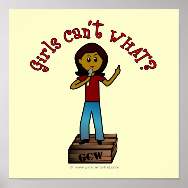 Póster Mulher Escura no Soapbox (Frente)