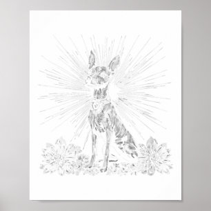 Poster Mulher Estilo de Tatuagem Retroativa Xoloitzcuintl