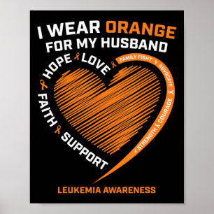 Poster Mulher, Eu Visto Laranja Para O Meu Marido Leucemi