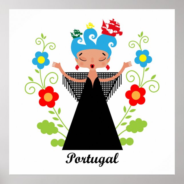 Póster Mulher fada cantora de caravela portuguesa (Frente)