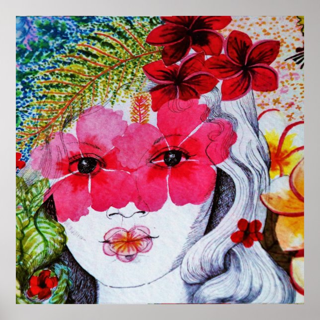Poster Mulher Floral (Frente)