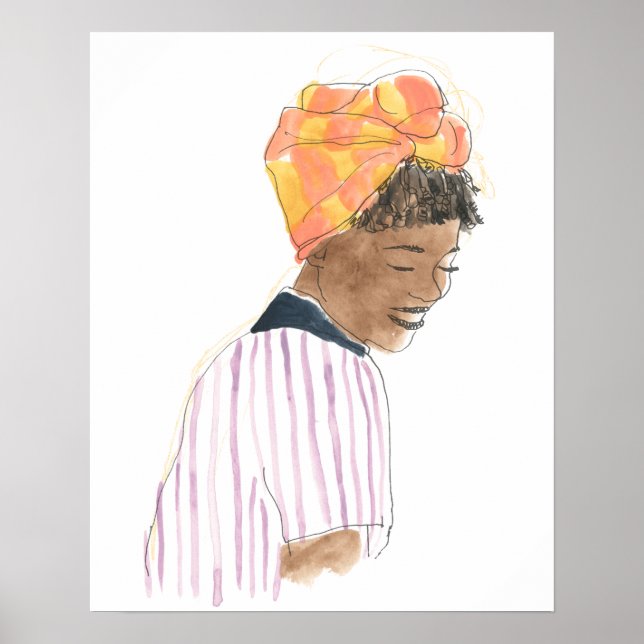 Poster Mulher Forte e Bonita Sorrindo (Frente)