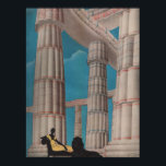 Poster Mulher francesa Vintage Art Deco com Lion Au Louvr<br><div class="desc">De um catálogo da loja de Au Louvre Paris,  de 1920.</div>