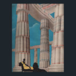 Poster Mulher francesa Vintage Art Deco com Lion Au Louvr<br><div class="desc">De um catálogo da loja de Au Louvre Paris,  de 1920.</div>