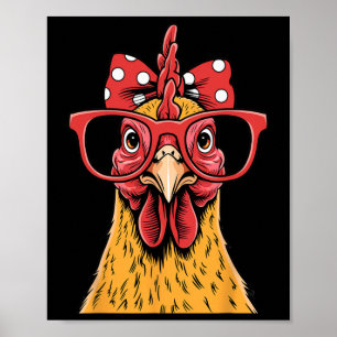 Poster Mulher Galinha Engraçada Galo Galinha Vestindo Mul