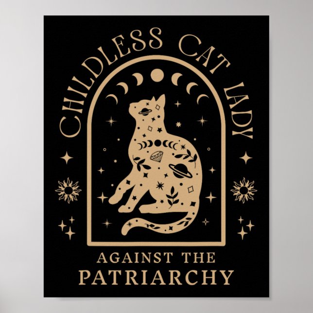 Poster Mulher Gato Sem Filhos Contra Gato Feminista Patri (Frente)