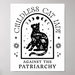 Poster Mulher Gato Sem Filhos Contra Gato Feminista Patri