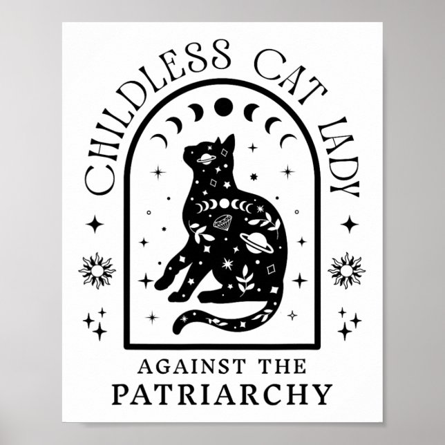 Poster Mulher Gato Sem Filhos Contra Gato Feminista Patri (Frente)