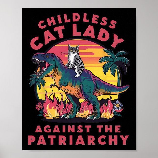 Poster Mulher Gato Sem Filhos Contra O Gato Patriarcado R (Frente)