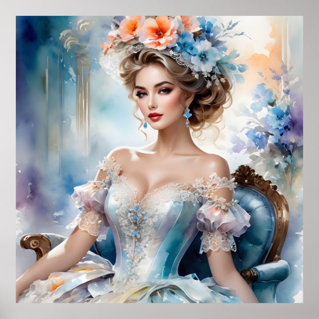 Poster Mulher Glamorosa Retro (Frente)