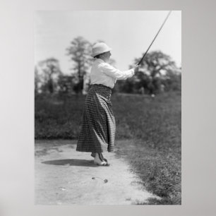 Póster Mulher Golfing Fashion, 1910
