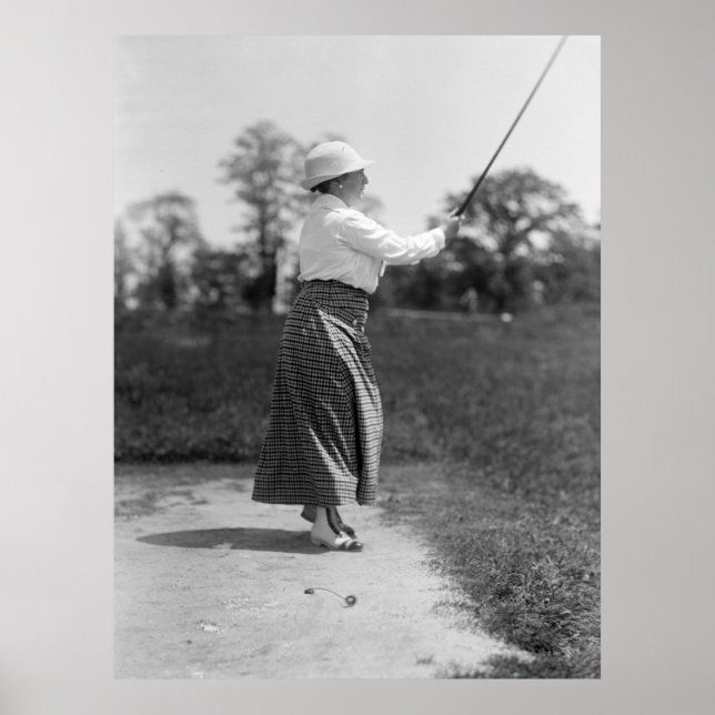 Póster Mulher Golfing Fashion, 1910 (Frente)