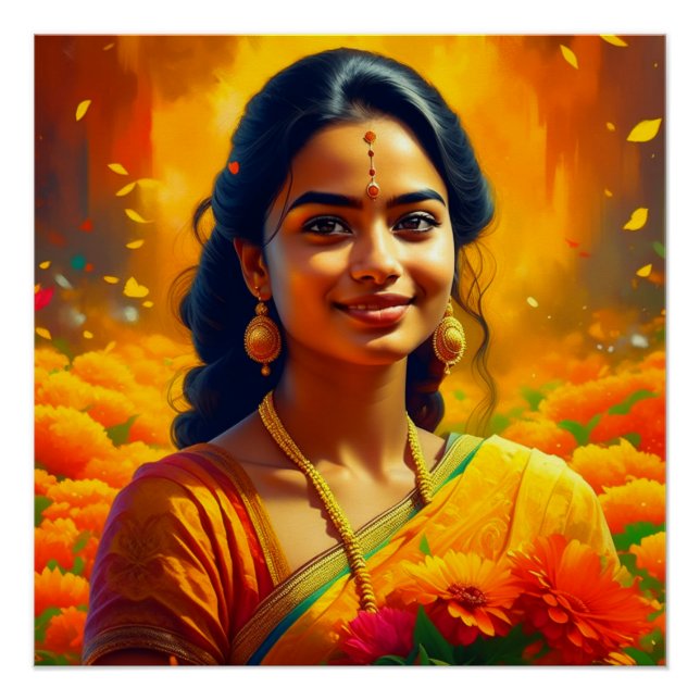 Póster Mulher Gudi Padwa (Frente)