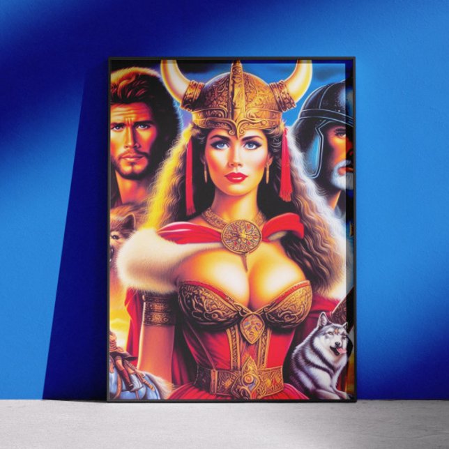 Poster Mulher Guerreira Viking Vintage (Criador carregado)