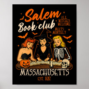 Poster Mulher: Halloween Livro Lendo Bruxa Salem Book Clu