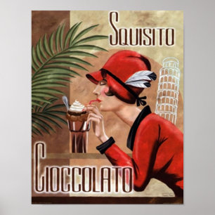Póster Mulher italiana Chocolate Squisito Cioccolato em V