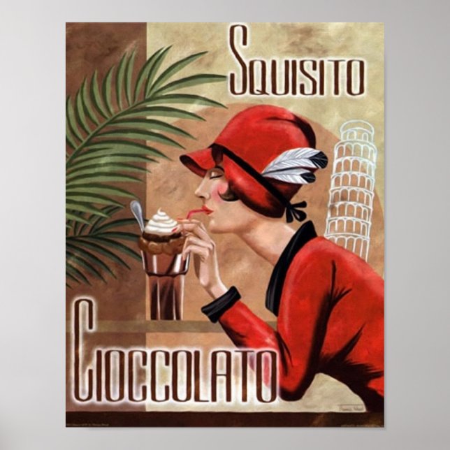 Póster Mulher italiana Chocolate Squisito Cioccolato em V (Frente)