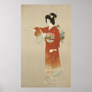 Poster Mulher Japonesa Em Kimono