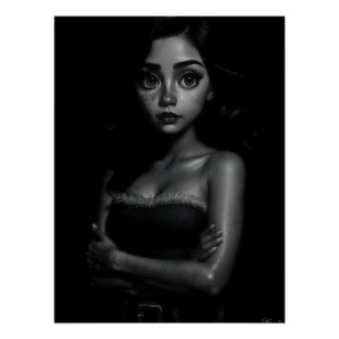 Póster Mulher jovem de olhos grandes