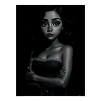 Póster Mulher jovem de olhos grandes