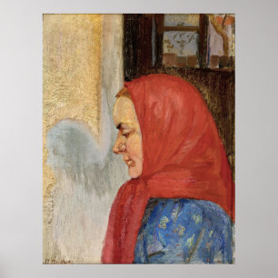 Poster Mulher jovem Skagen em vermelho