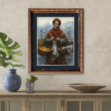Mulher judia vendendo laranjas Vintage Art Impress