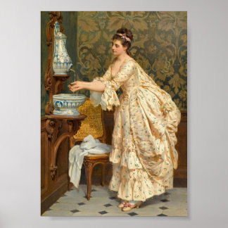 Poster Mulher Lavando Mãos, Retrato Vintage